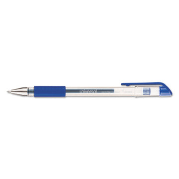 Universal™ Comfort Grip Gel Pen, Stick, Medium 0.7 Mm, Blue Ink, Clear Barrel, Dozen freeshipping - TVN Wholesale